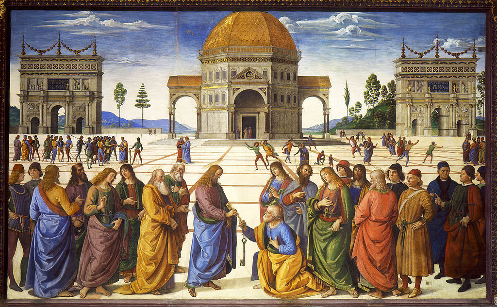 The Delivery of the Keys fresco, 1481–1482, Sistine Chapel, Rome by Pietro Perugino