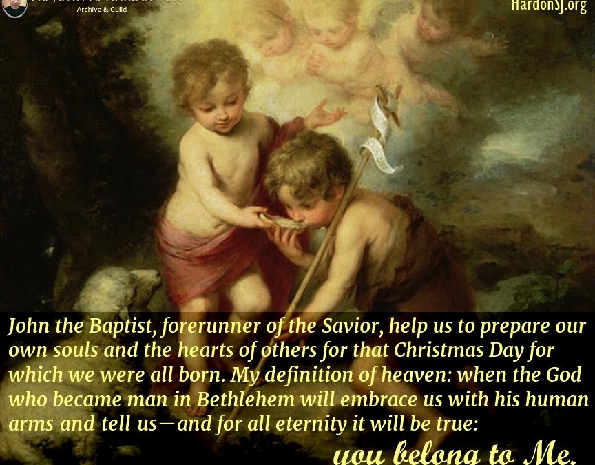 Infant Jesus and John the Baptist FrHardon meme