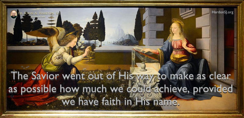 Annunciation (Leonardo) Hardon SJ